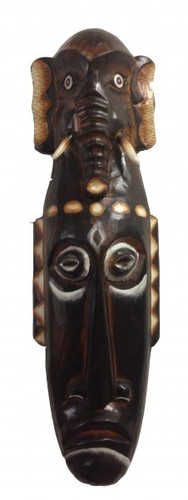 Maske elefant aus holz - maske,