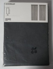 IKEA LEJONGAP Gardine Gardinenpaar Vorhang Vorhänge 145x300cm Dunkelgrau Rosa