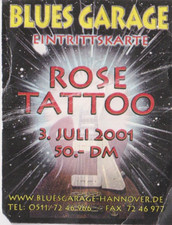 Rose Tattoo Sammler Ticket von