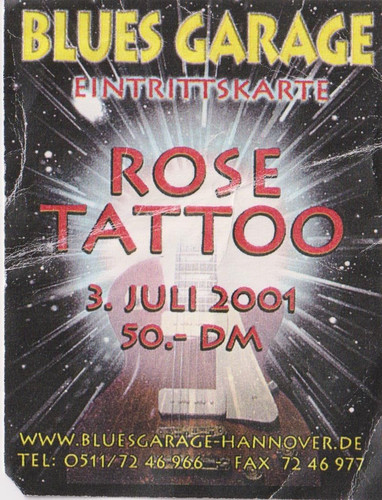 Rose tattoo sammler ticket - rose,