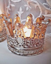 ❀ Krone Glas Windlicht