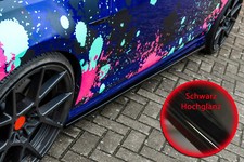 CUP Seitenschweller Sideskirts Schwert für VW Golf 7 R R-Line Schwarz Glanz
