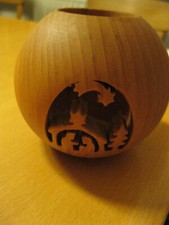 Kugelwindlicht Dolfi Holz Windlicht Grödner Holzschnitzer