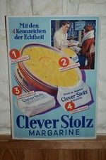 Original Altes Reklameschild Clever Stolz Magarine 20er Jahre,Krämerladen,Retro