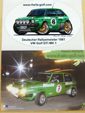 VW Golf 1 GTI Rallye Rheila Motorsport Autogrammkarte + Aufkleber Youngtimer  49