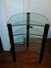 Hifi Rack Spectral Glas transparent Alu schwarz 4 Böden Kabeldurchführung