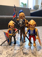 PLAYMOBIL Ritter Figuren Set Löwenritter mit Pferd Zubehör Schild Rüstung