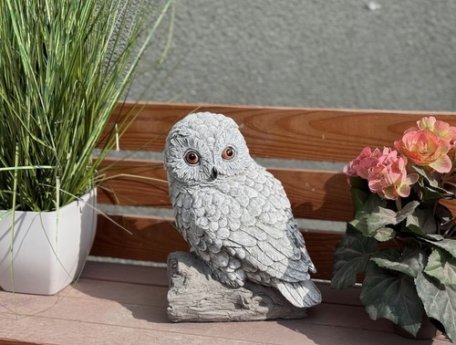 Steinfigur schneeeule uhu kauz - steinfigur,