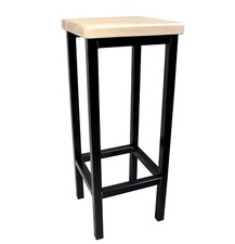 Barhocker Stahl Holz massiv Barstuhl Industrie Design Metall Hocker Loft H 70 cm