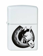 Zippo Horse and Horseshoe white matte 2002857 NEU&OVP