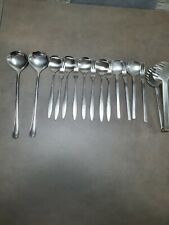 WMF Cromargan Spaghetti Besteck Set 15 teilig |  Löffel Gabel Zange | Edelstahl