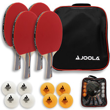 JOOLA Tischtennis Team School Set 4x Tischtennisschläger 8x TT Bälle inkl Tasche