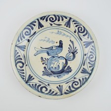 Majolika wandteller delft - -,