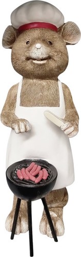 Dekofigur maus mit grill groß - dekofigur,
