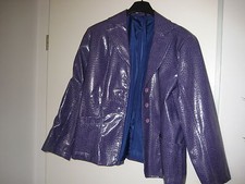 "Mamtus" Damen Lackjacke/ Blazer Krokoprägung Gr.46 NEUWERTIG!