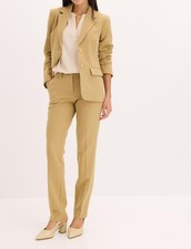 2-tlg Set Hosenanzug Gr. 40 Khakibraun Damen Business-Anzug Blazer Hose Neu