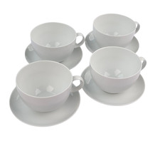 4x Amici Jumbo Kaffee Tasse 0,5l Untertasse Thomas weiß Porzellan by Rosenthal