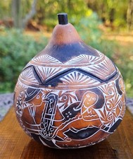 Kalebasse Dose mit Deckel aus