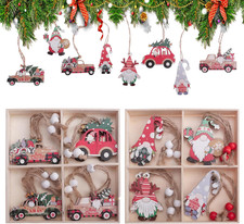 24 Stück Holz Weihnachtsdeko