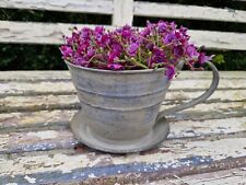 Pflanztasse Zink Pflanztopf  Ø 15 x H 11 x 6 cm