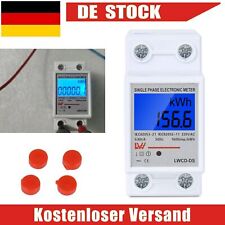 Stromzähler Hutschiene 1 phase Wechselstromzähler LCD Digitaler Stromzähler 80A