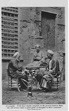 ÄGYPTEN 2 ALTE KUMPANE SPIELEN ZÜGE HOF RAUCH um 1920 BUCH ILLUSTRATION DRUCK