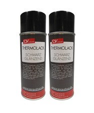THERMOLACK SCHWARZ GLÄNZEND 2x 400 ml 300°C hitzefest Endrohr Ofenlack Motorlack
