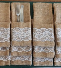 12 Bestecktaschen  aus Sack