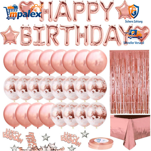 Rosegold geburtstagsdeko - rosegold,