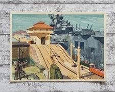 Panamaschleuse Schlachtschiff Mittel Südamerika Sanella 1950er Werbung Vintage