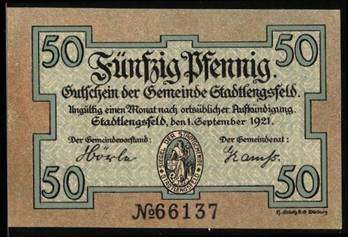 Notgeld stadtlengsfeld 1921 - stadtlengsfeld,