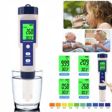 5-IN-1 Digital PH Wert+TDS-EC Wasser Messgerät Tester Meter Aquarium Pool Prüfer
