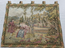Vintage Französische Schöne Königinnen in Gartenszene Wandbehang Wandteppich 102x80 cm