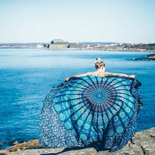 Doppelbett rond mandala goa - doppelbett,