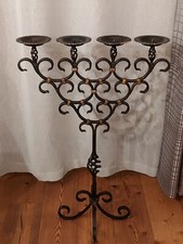 Großer Gusseiserner Kerzenständer mit 4 Kerzenhaltern vintage