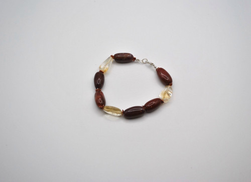 Citrin und achat armband mit - und,