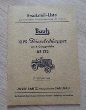 Bautz Dieselschlepper AS122 Ersatzteilliste