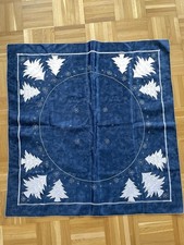 Tischdecke Weihnachten Advent 83x83cm Weihnachtliches Stickmuster Vintage Retro