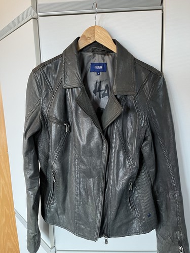 Lederjacke damen cecil grau m - lederjacke,