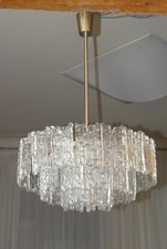 KALMAR Deckenlampe Deckenleuchte Kronleuchter Eisglas Iceglass 60er Ø 48 cm