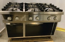 Bartscher Gasherd Edelstahl 6 Flammen Brenner Gussrost offener Unterbau 2851161