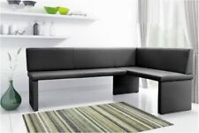 Eckbank Bank Küchenbank  -Cora XL / L -Kunstleder Schwarz 196 x 142 cm