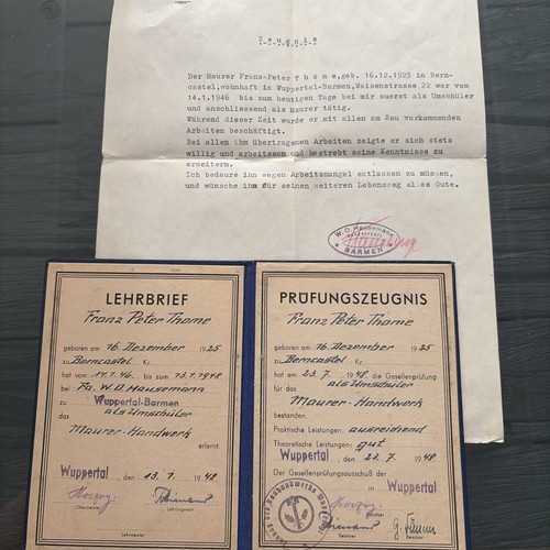 Alter lehrbrief maurer - alter, der
