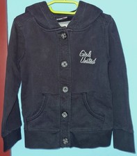 Mädchenjacke mit Kapuze in schwarz  von "crash one", Gr. 134/140