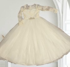 Kommunionskleid Gr. 128/134 Kleid Kommunion Konfirmation Creme Farbe Tüll Spitze