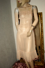 Wunderschönes Perlon VOLANT Unterkleid Spitze rosa filigran Stickerei fein M