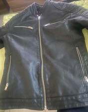 Schwarze Lederjacke, Bikerjacke Gr. S