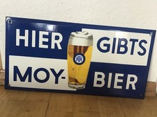 == Bayerisches Emailschild = Moy Bier = Freising = um 1955 = topp Zustand ==