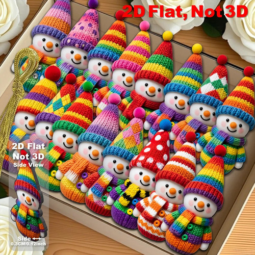 Bunte schneemann holzanhänger - schneemann,