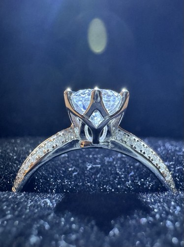 Moissanite ring 1ct solitär - ring,